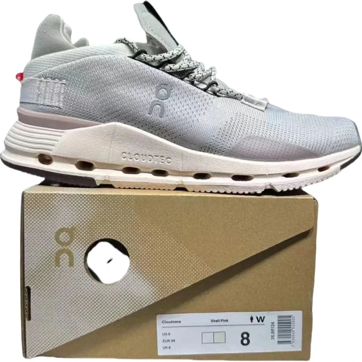 On Cloudnova Damen Weiß/Grau