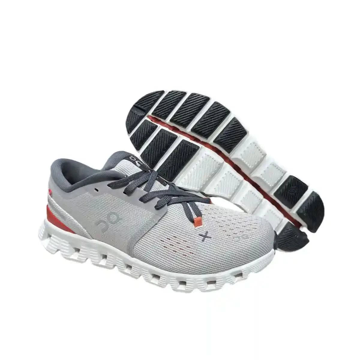 On Cloud X4 Men's Silver/Orange - Red - Onsrunners
