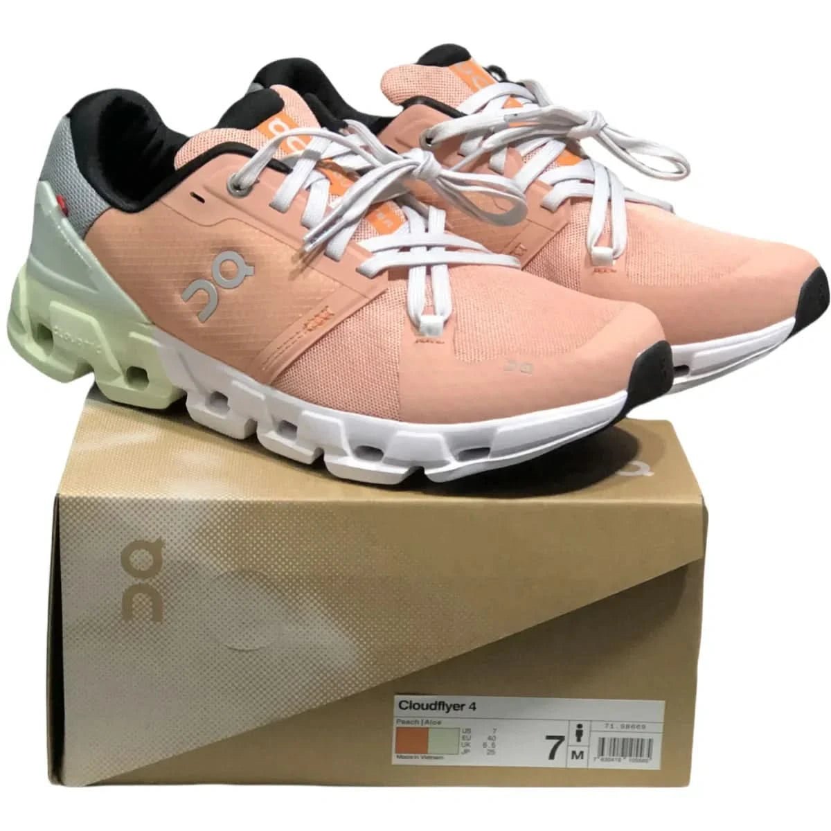 On Cloudflyer 4 Women's Peach/Green - Onsrunners