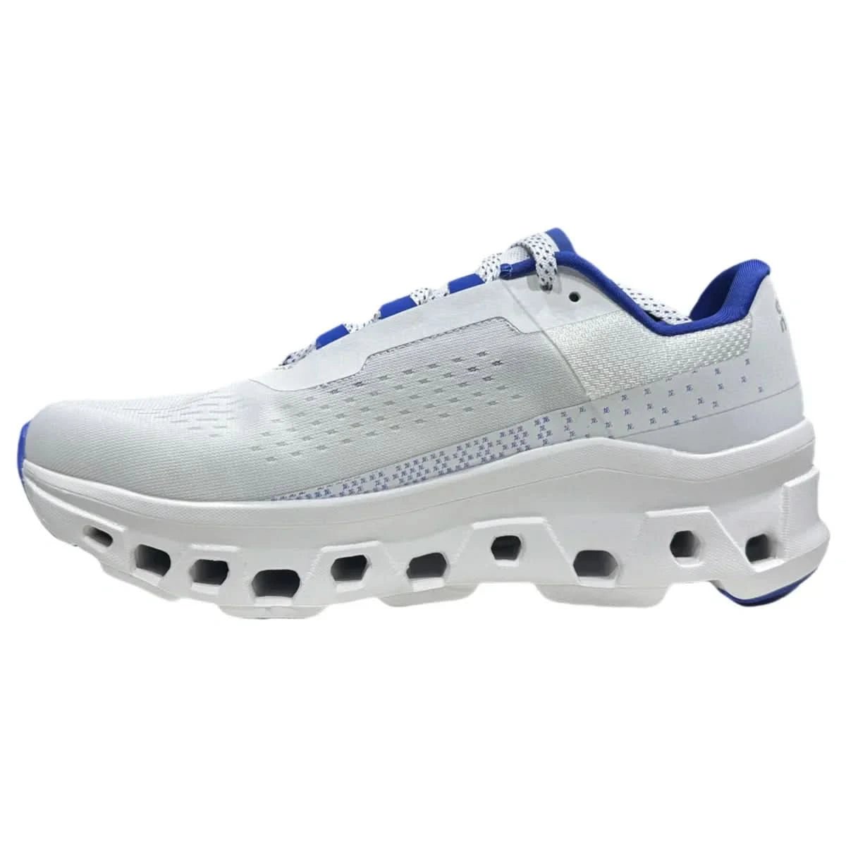 On Cloudmonster Men's White/Blue - Onsrunners