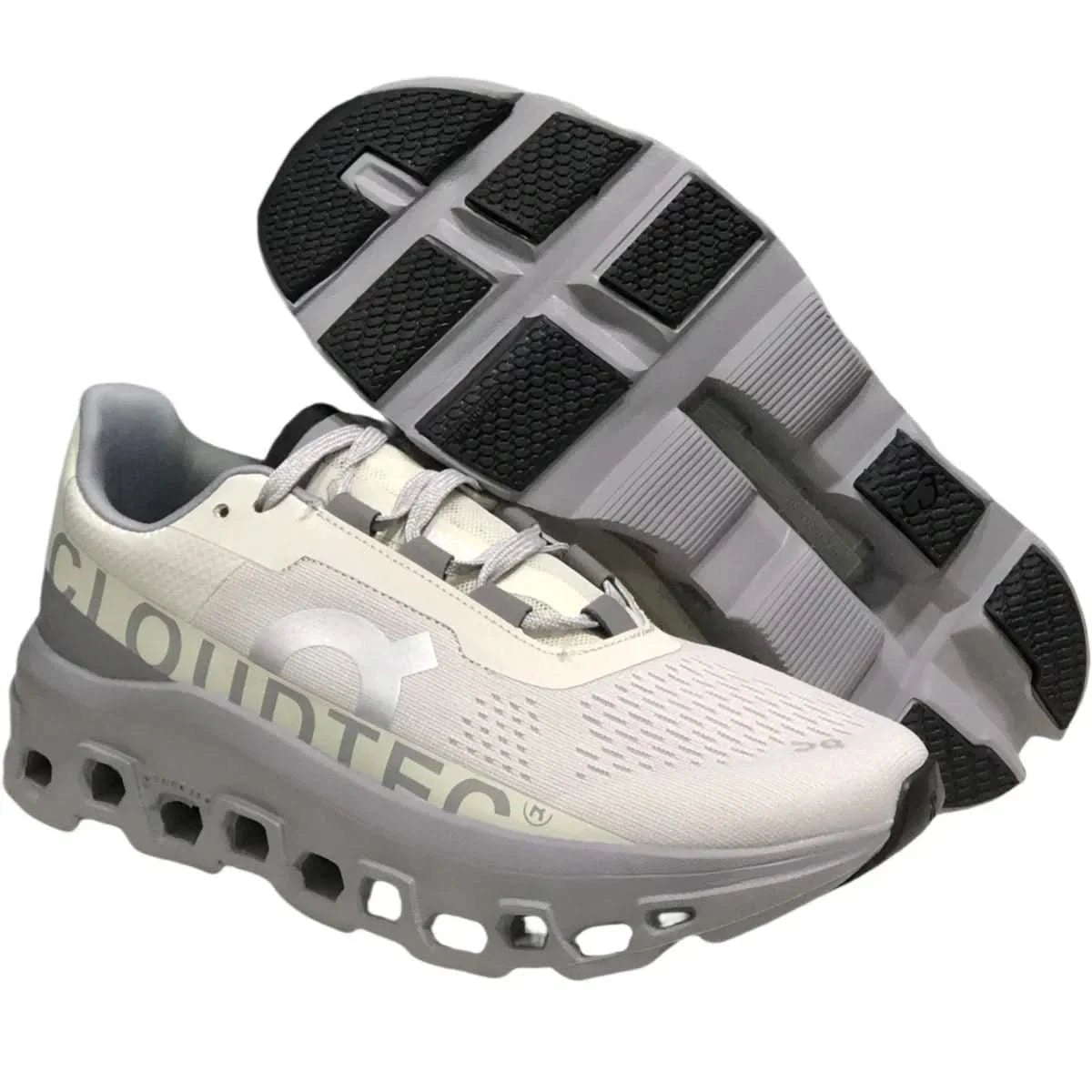 On Cloudmonster Men's White/Grey - Onsrunners