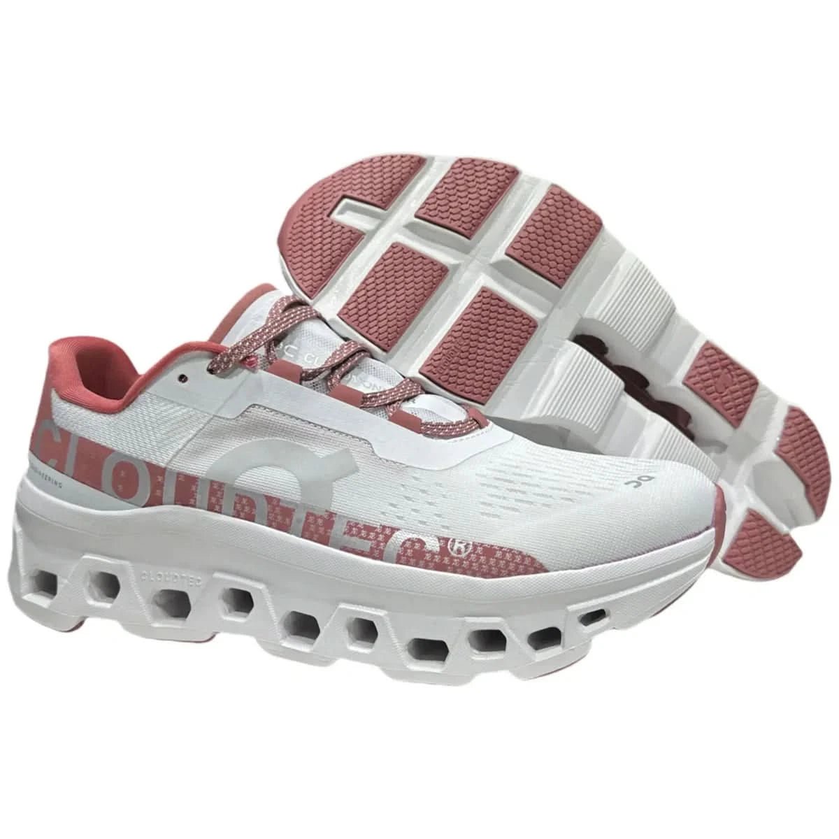 On Cloudmonster Men's White/Red - Onsrunners