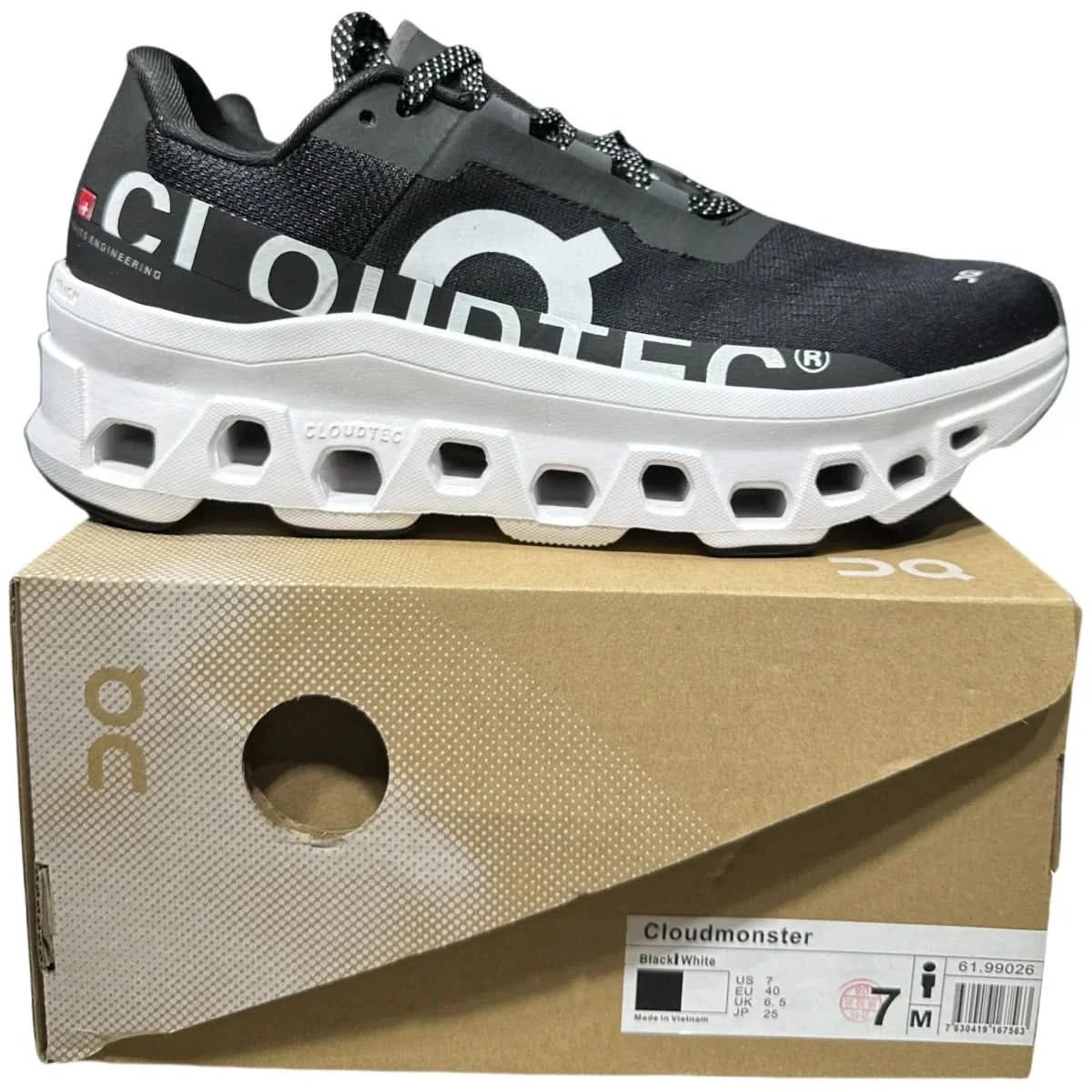 On Cloudmonster Women's Black/White - Onsrunners