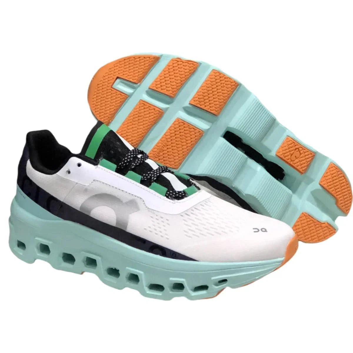 On Cloudmonster Women's White/Green - Onsrunners