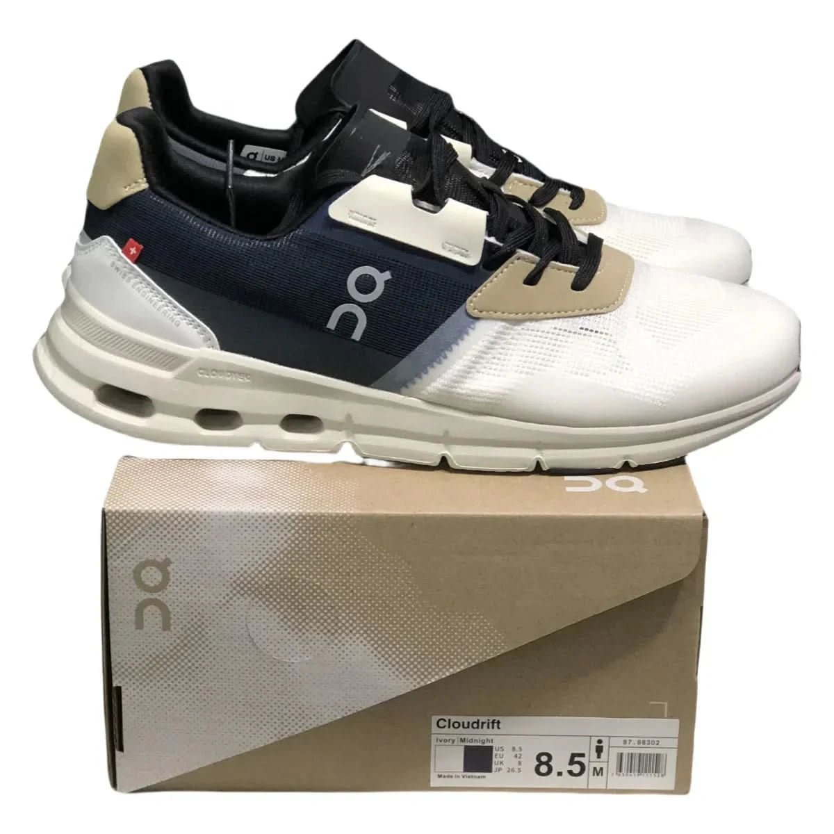 On Cloudrift Men's Lvory White/Midnight Black - Onsrunners