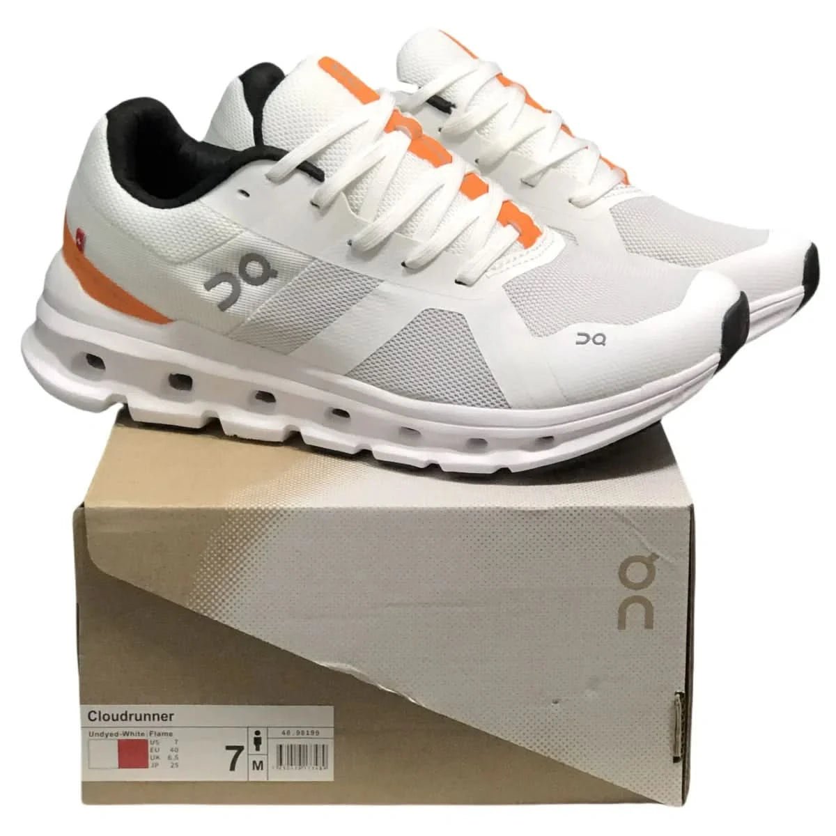 On Cloudrunner Women's Undyed White/Flame - Onsrunners