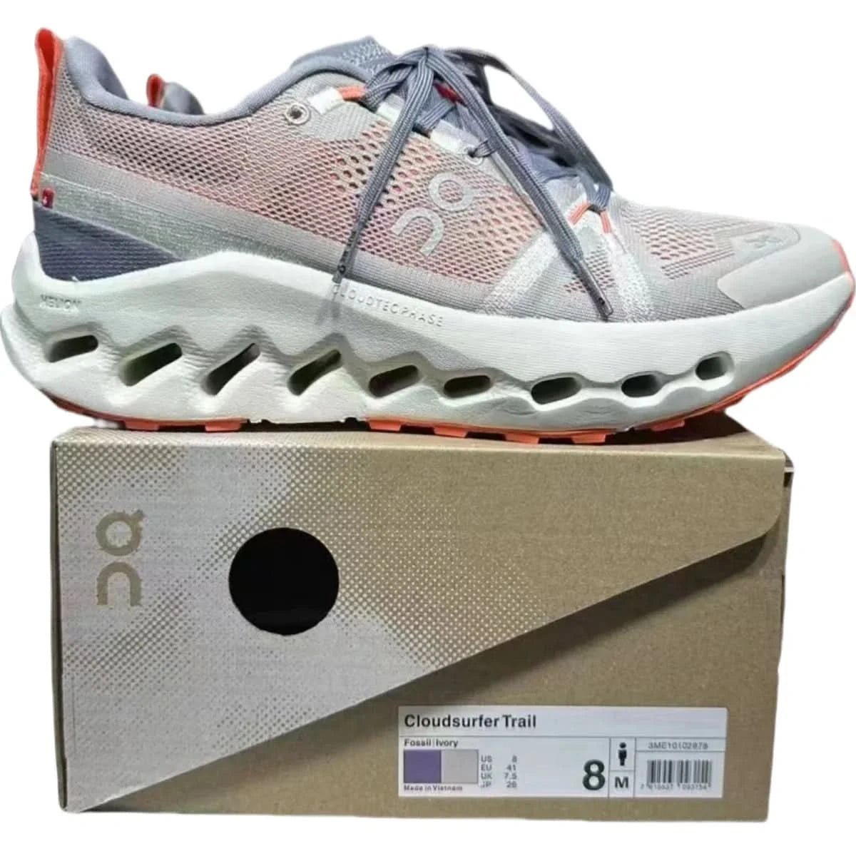 On Cloudsurfer Trail Waterproof Men's Gray/White - Onsrunners