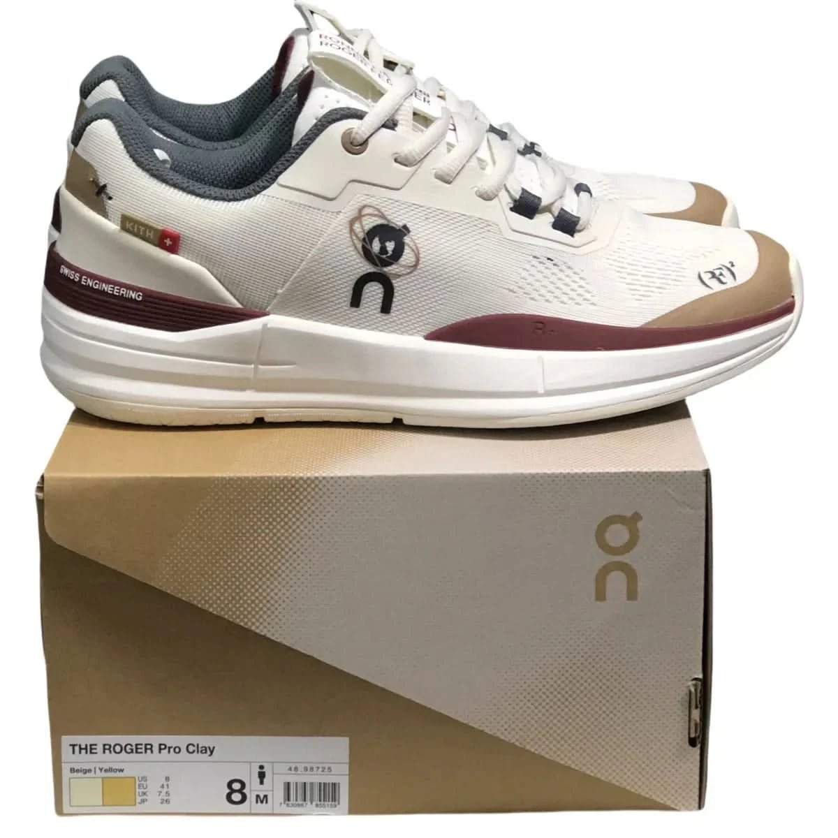 On The Roger Pro Men's Beige/Burgundy - Onsrunners