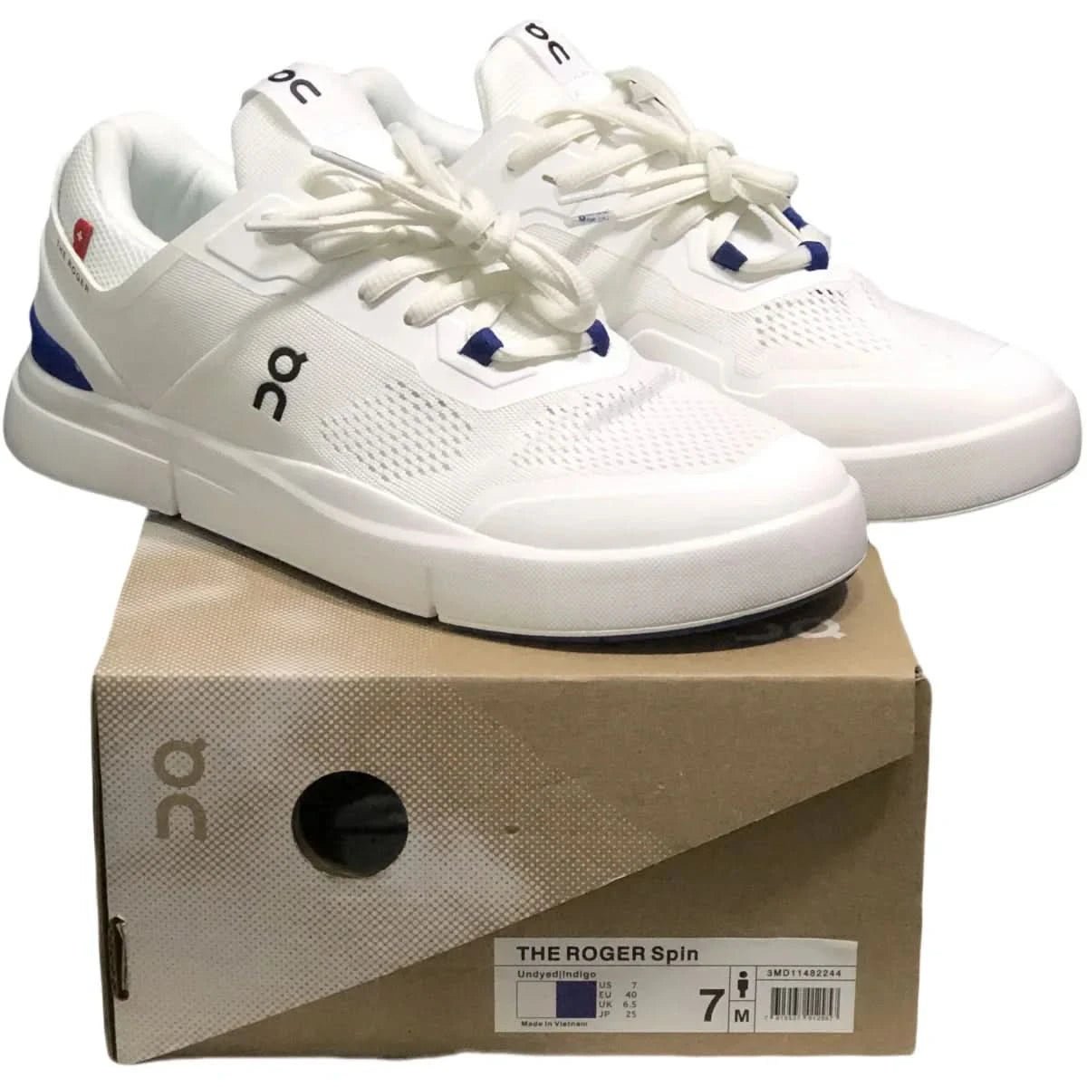 On The Roger Spin Men's White/Blue - Onsrunners
