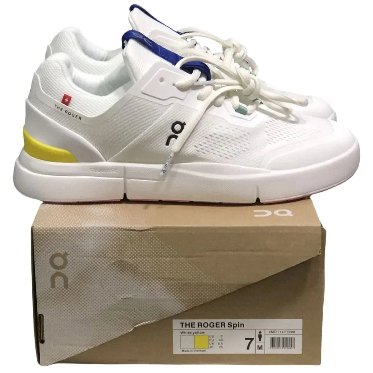 On The Roger Spin Men's White/Yellow - Onsrunners