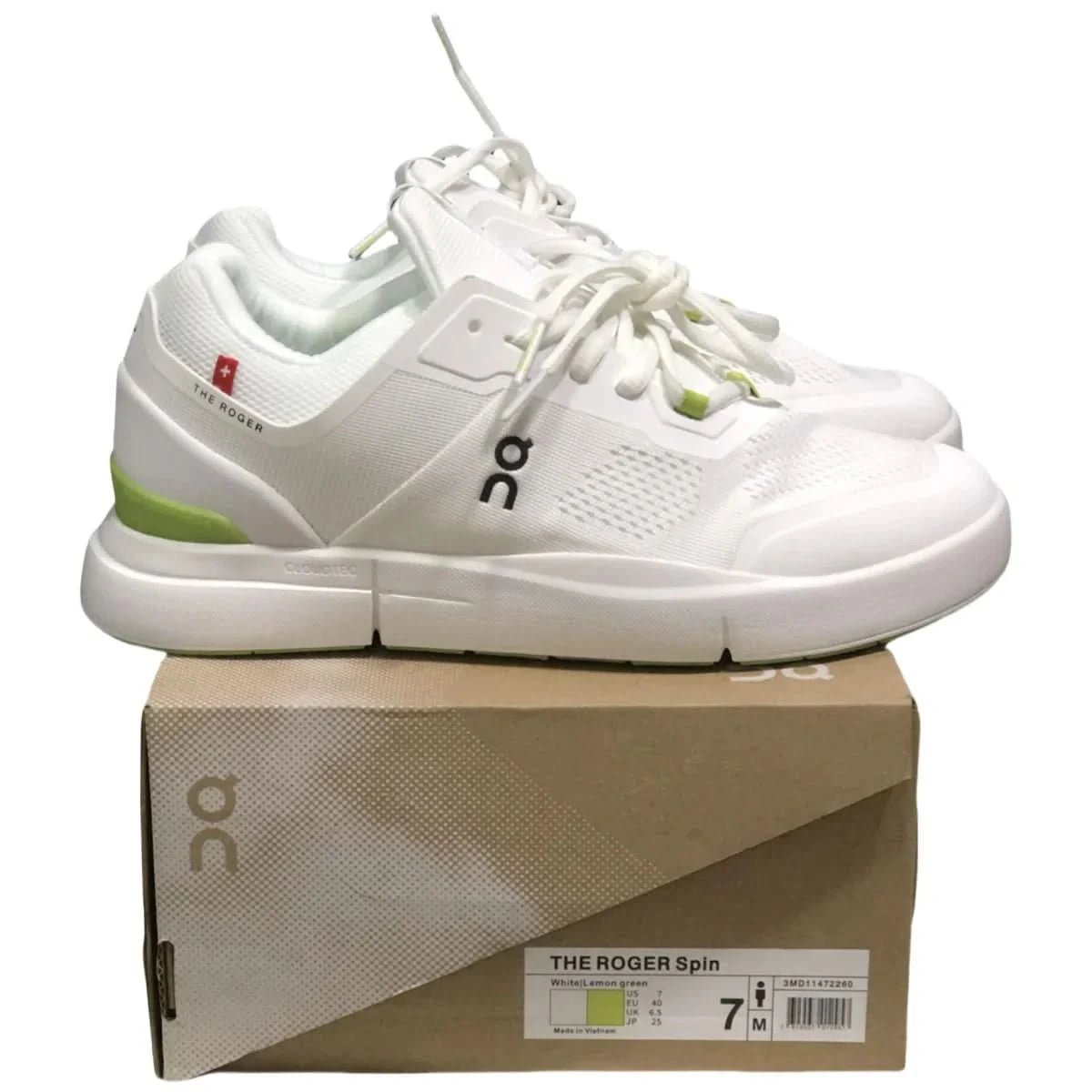 On The Roger Spin Women's White/Green - Onsrunners