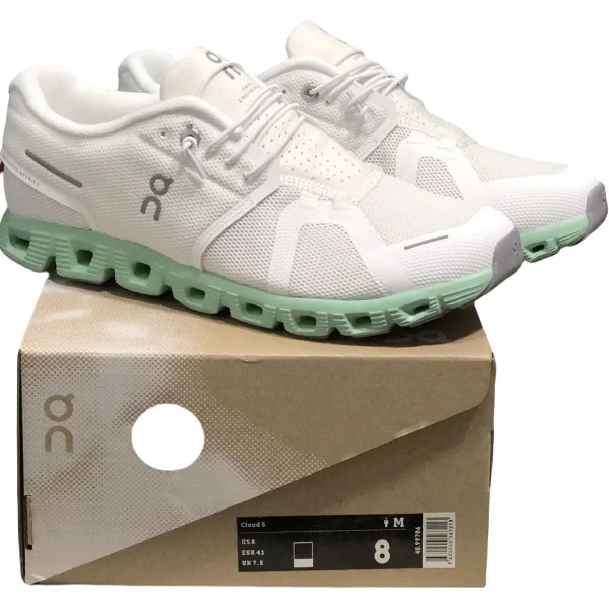 On Cloud 5 Men's Undyed White Stream Green - Onsrunners
