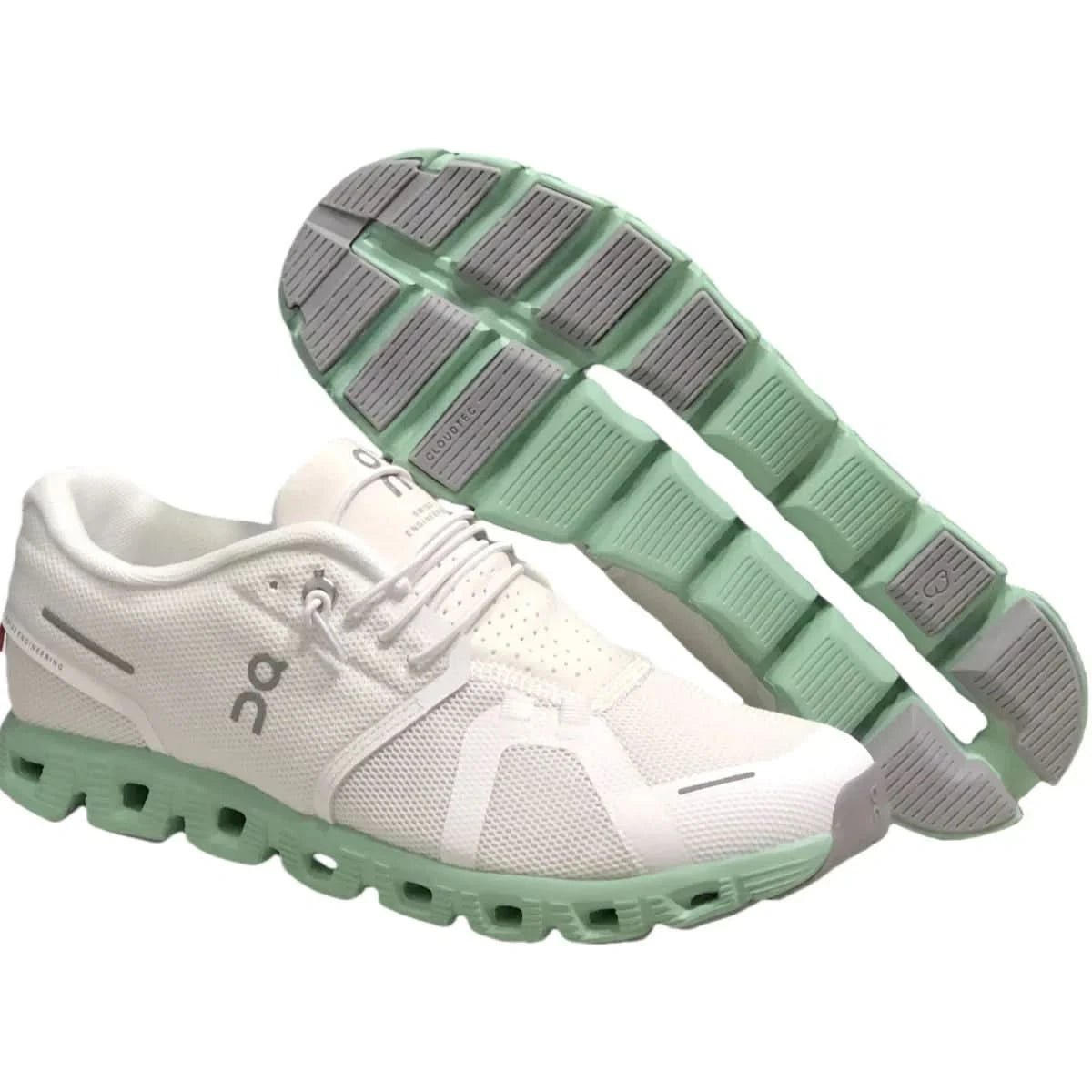 On Cloud 5 Women's Undyed White Stream Green - Onsrunners