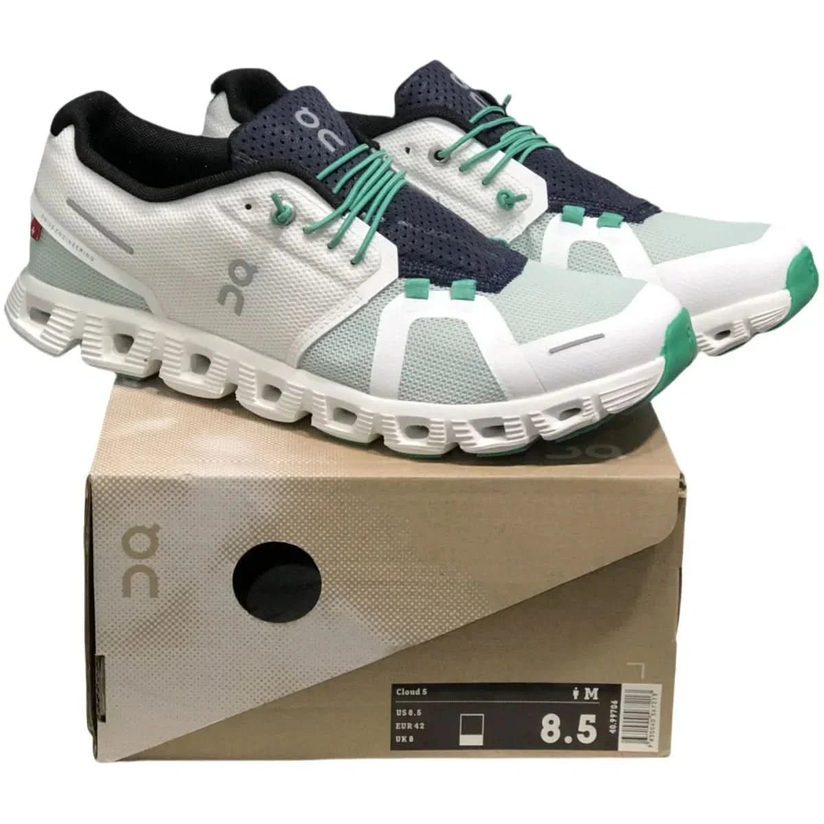 On Cloud 5 Women's White Stream Green - Onsrunners