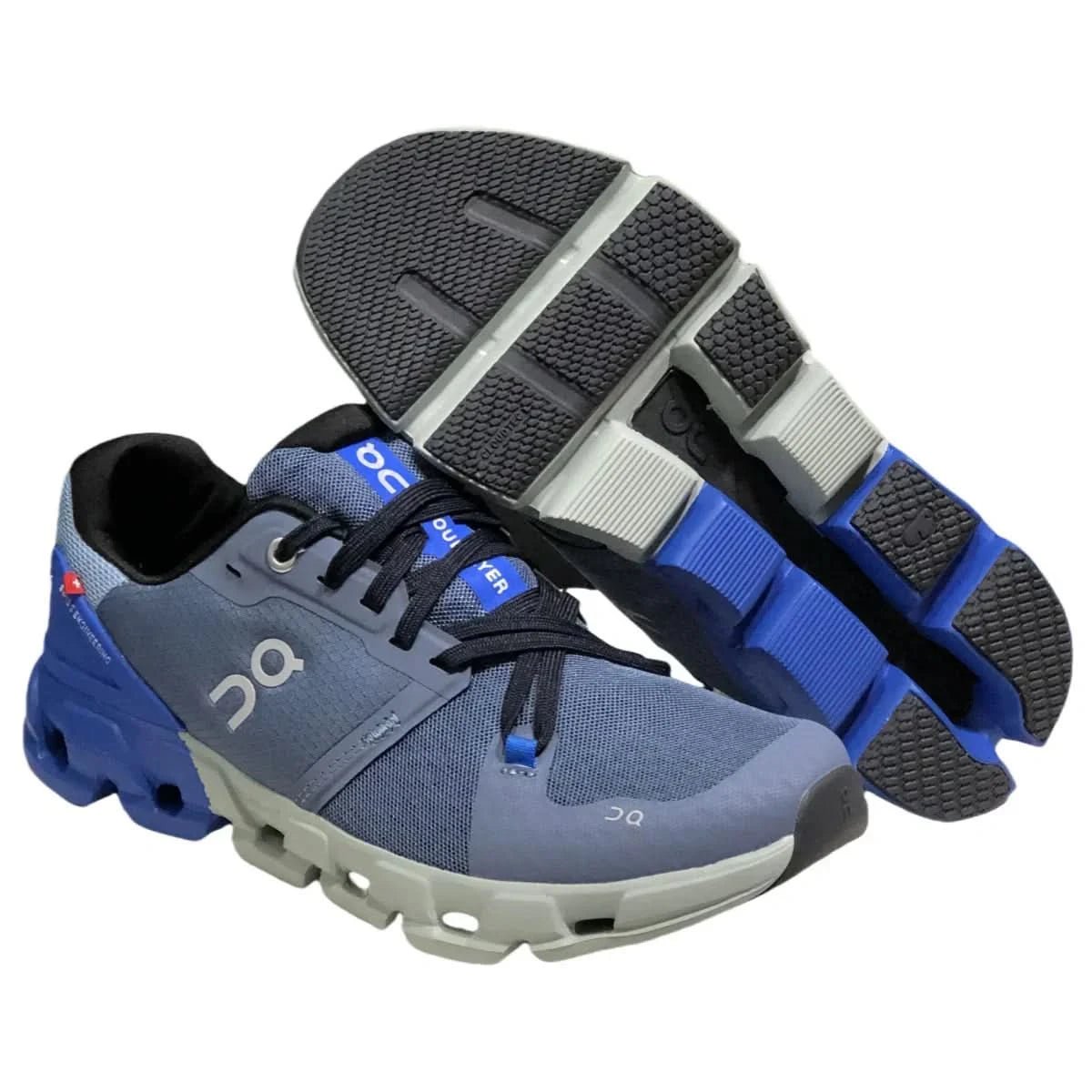 On Cloudflyer 4 Women's Gray/Blue - Onsrunners