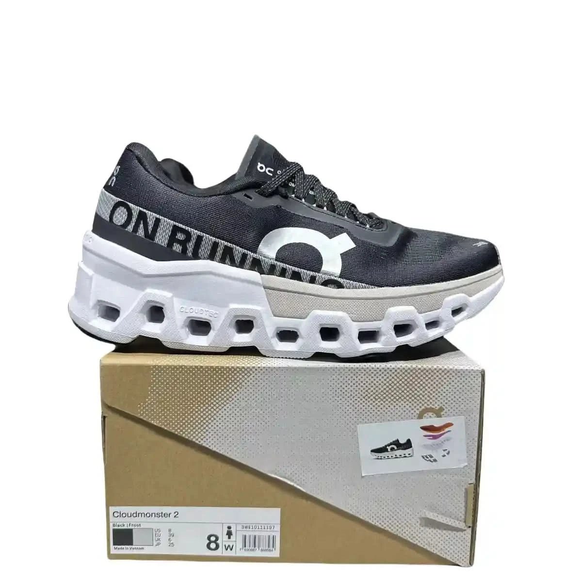 On Cloudmonster 2 Men's Black/Mist White - Onsrunners