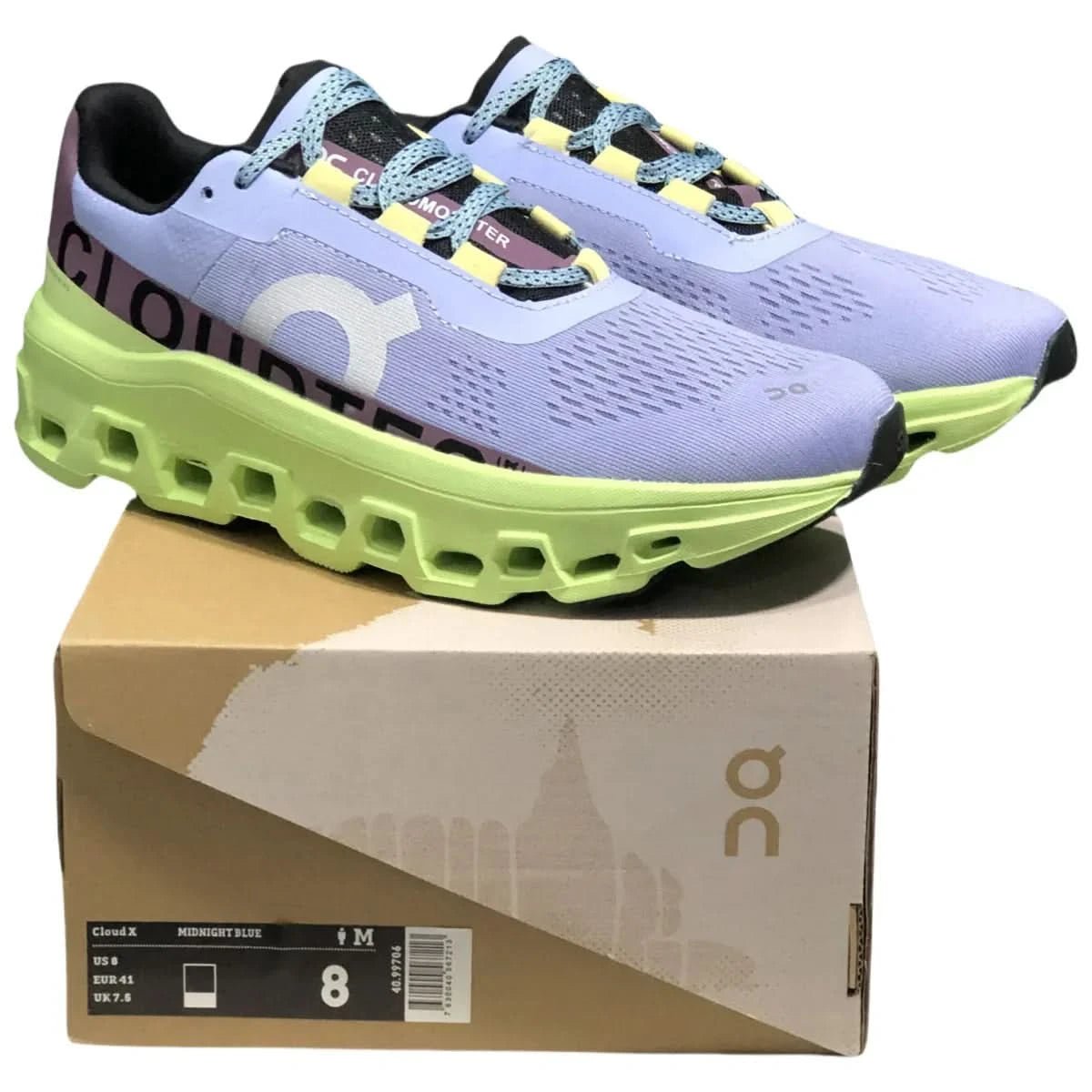 On Cloudmonster Men's Green/Blue - Onsrunners