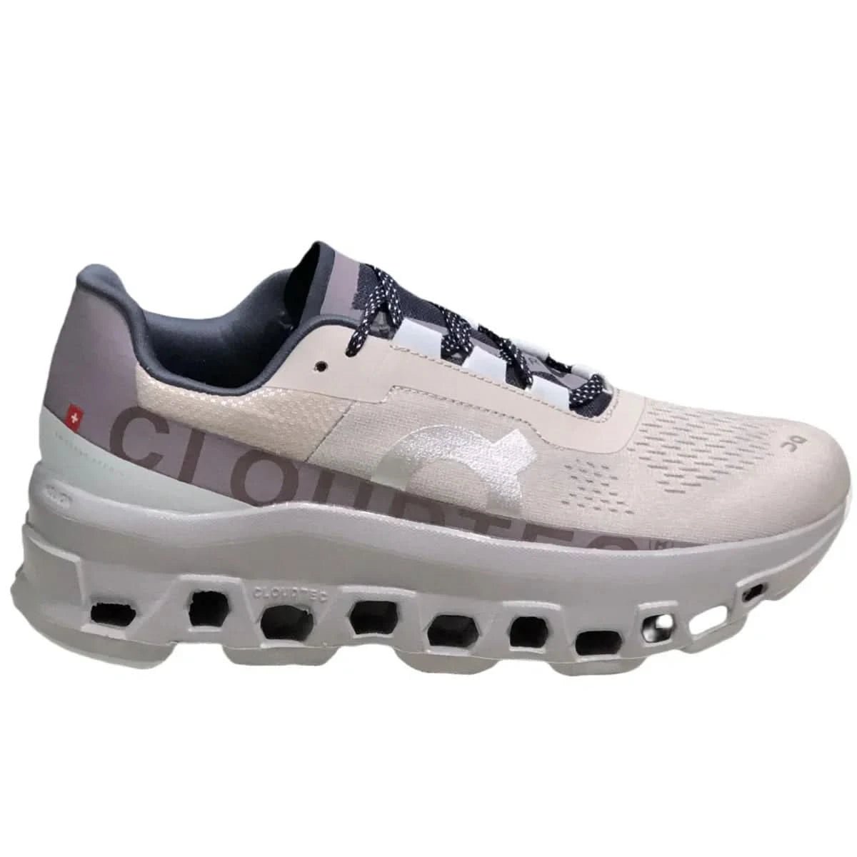 On Cloudmonster Men's Grey/Purple - Onsrunners