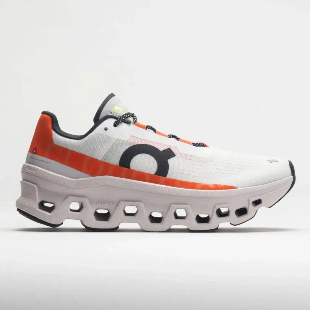 On Cloudmonster Men's Undyed White/Flame - Onsrunners