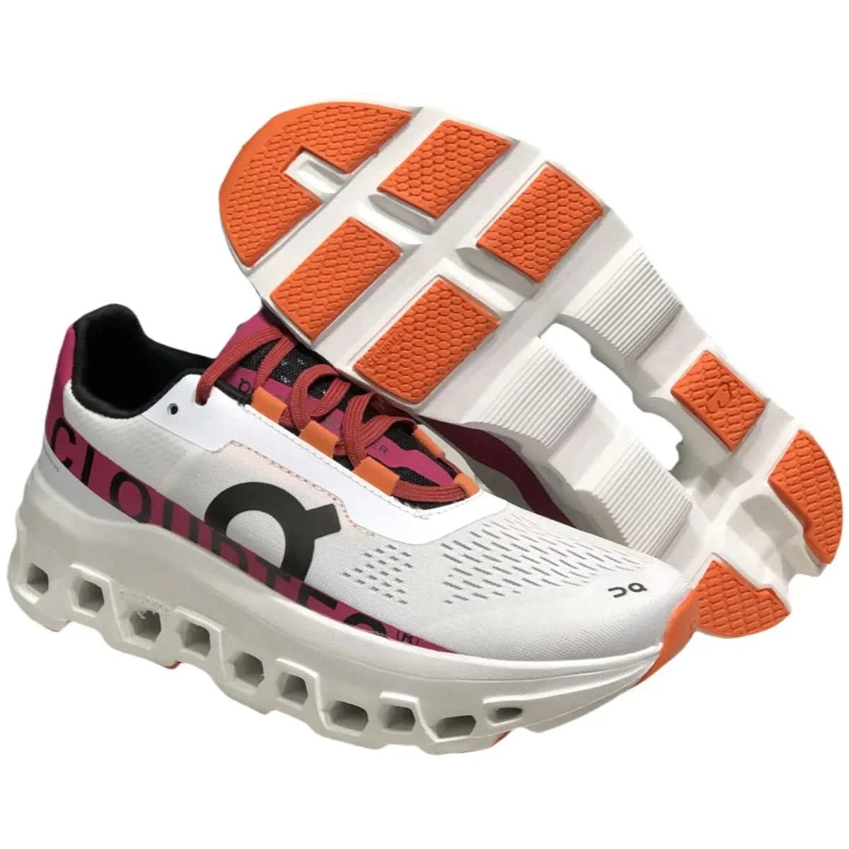 On Cloudmonster Men's White/Pink - Onsrunners