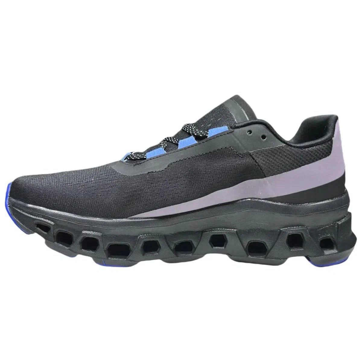 On Cloudmonster Women's Black/Blue - Onsrunners