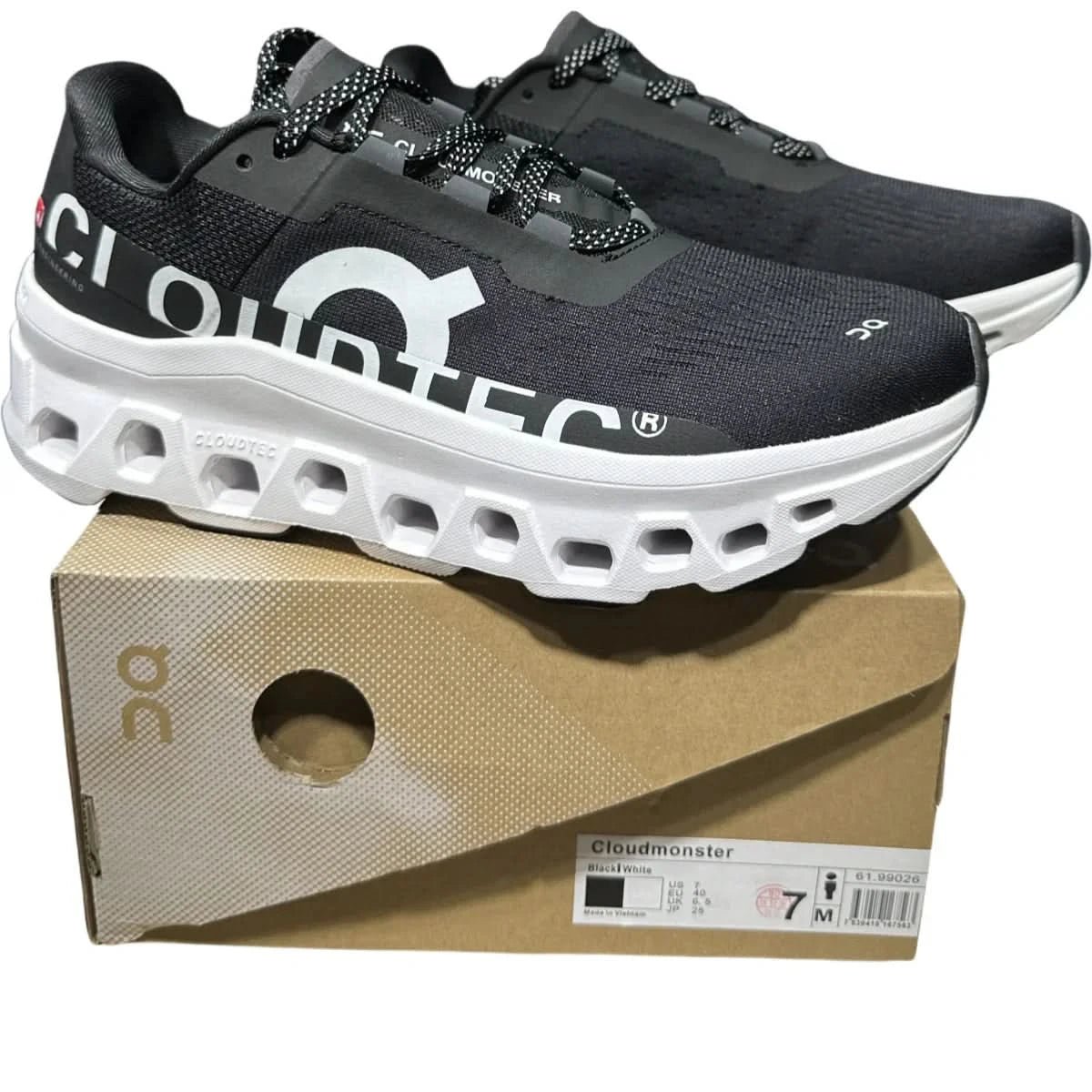 On Cloudmonster Women's Black/White - Onsrunners