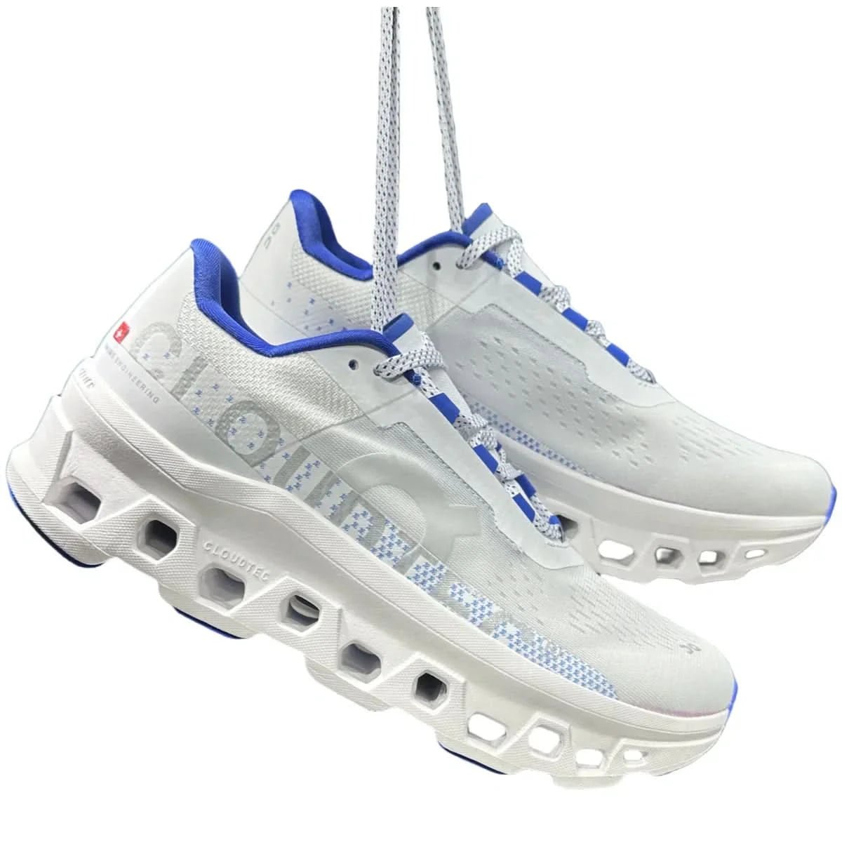 On Cloudmonster Women's White/Blue - Onsrunners