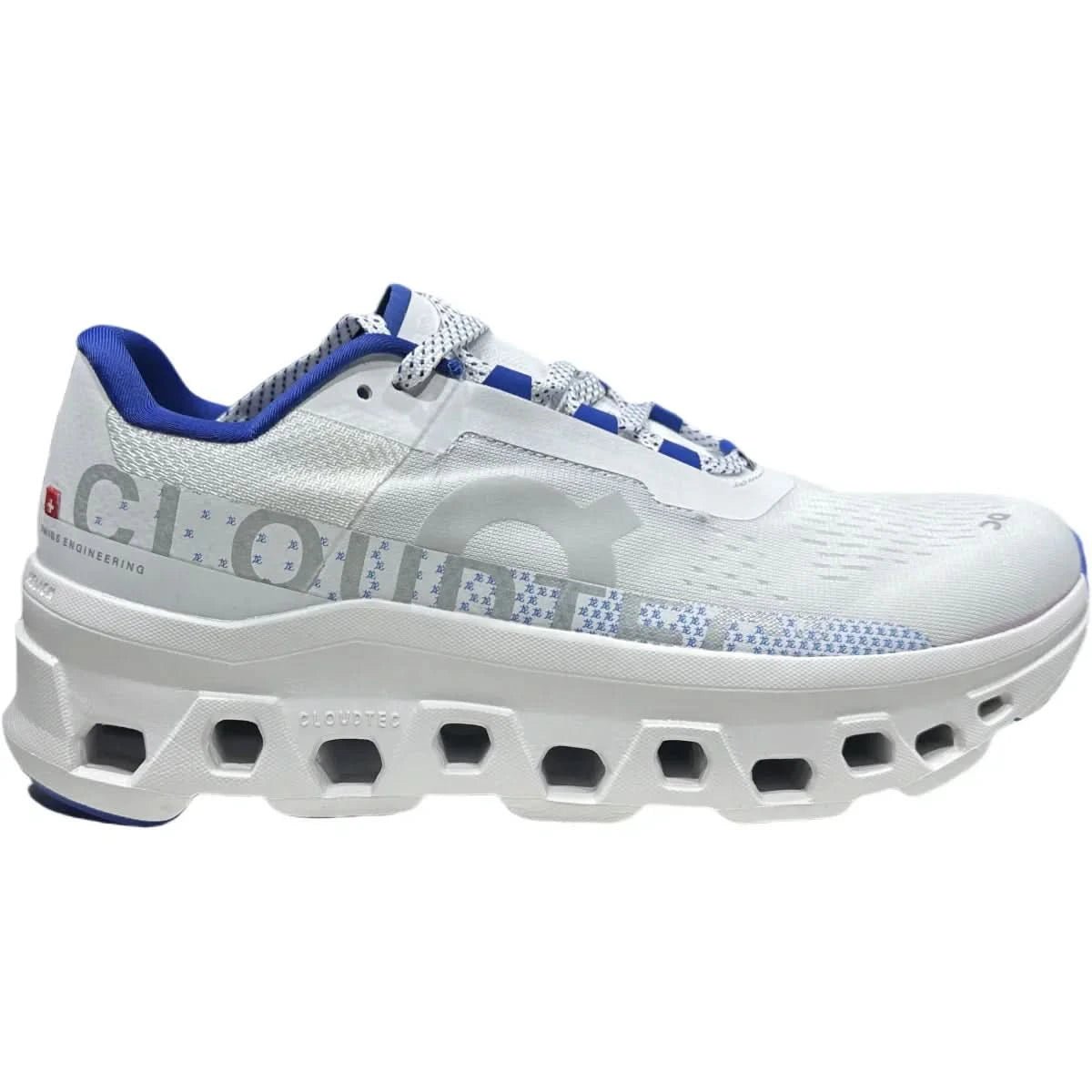 On Cloudmonster Women's White/Blue - Onsrunners