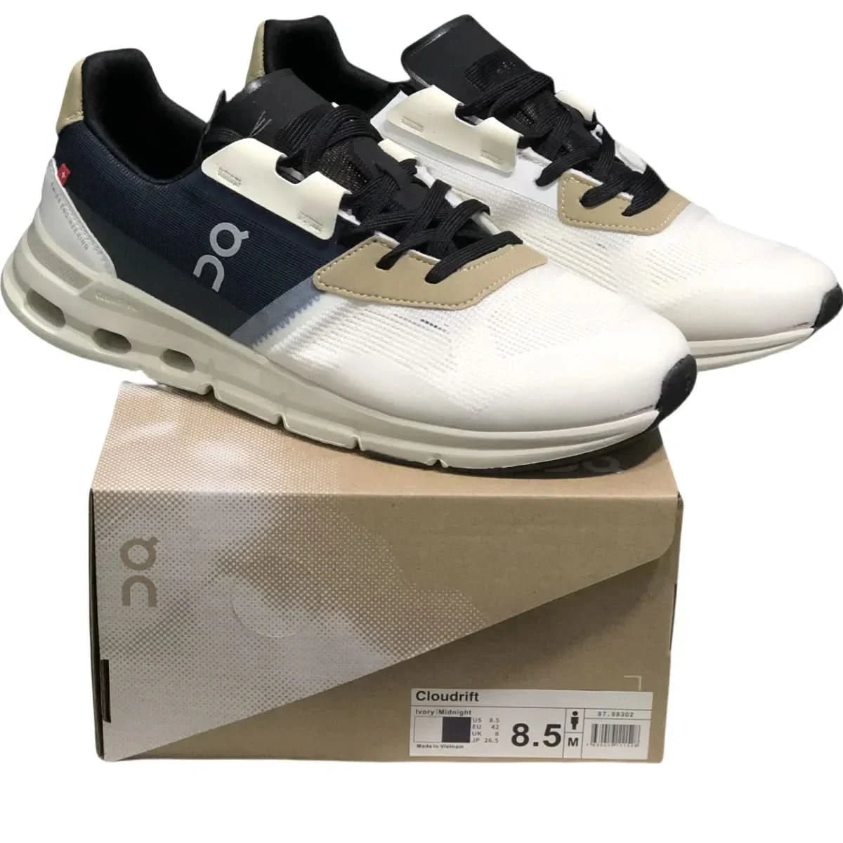 On Cloudrift Men's Lvory White/Midnight Black - Onsrunners