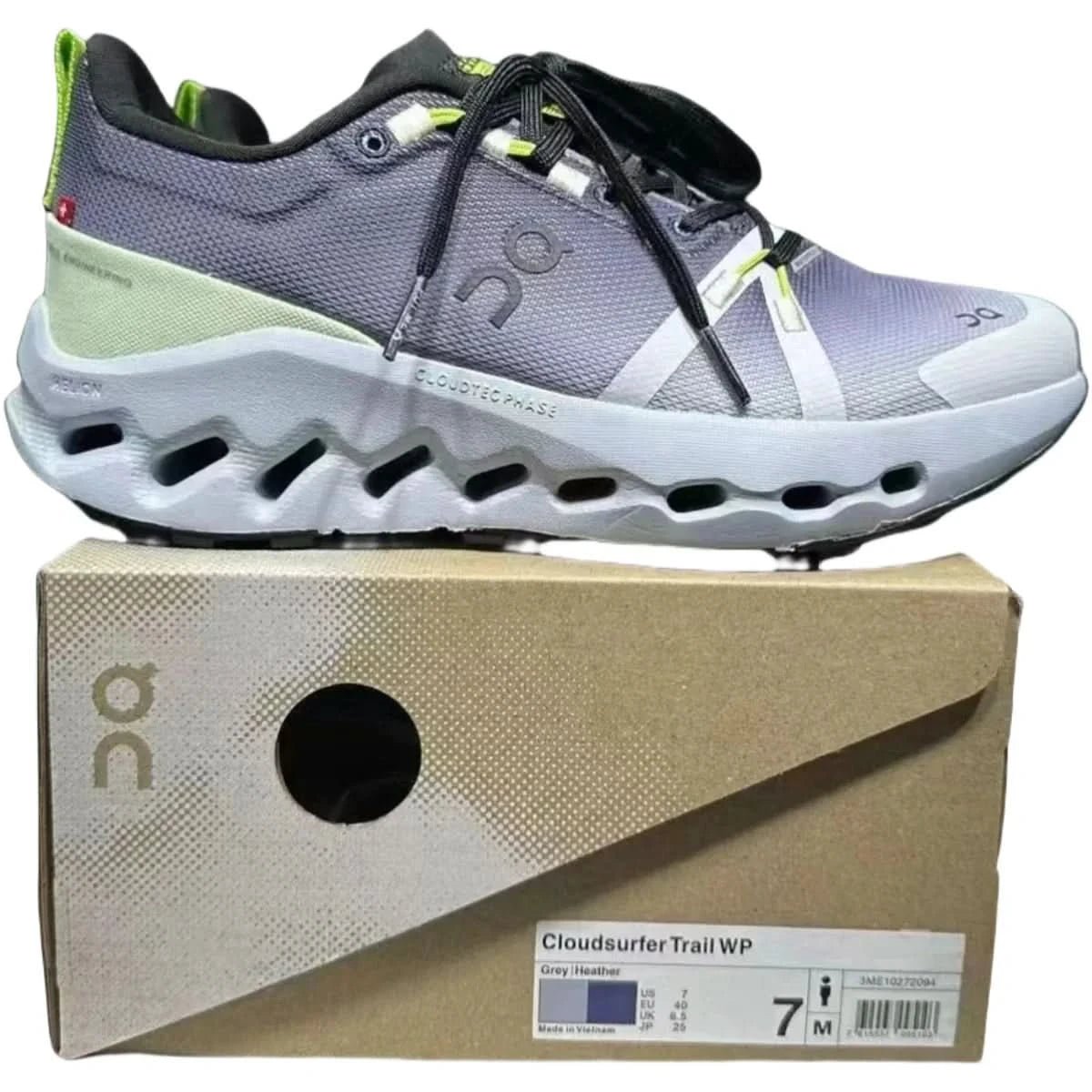 On Cloudsurfer Trail Waterproof Women's Black/Heather - Onsrunners