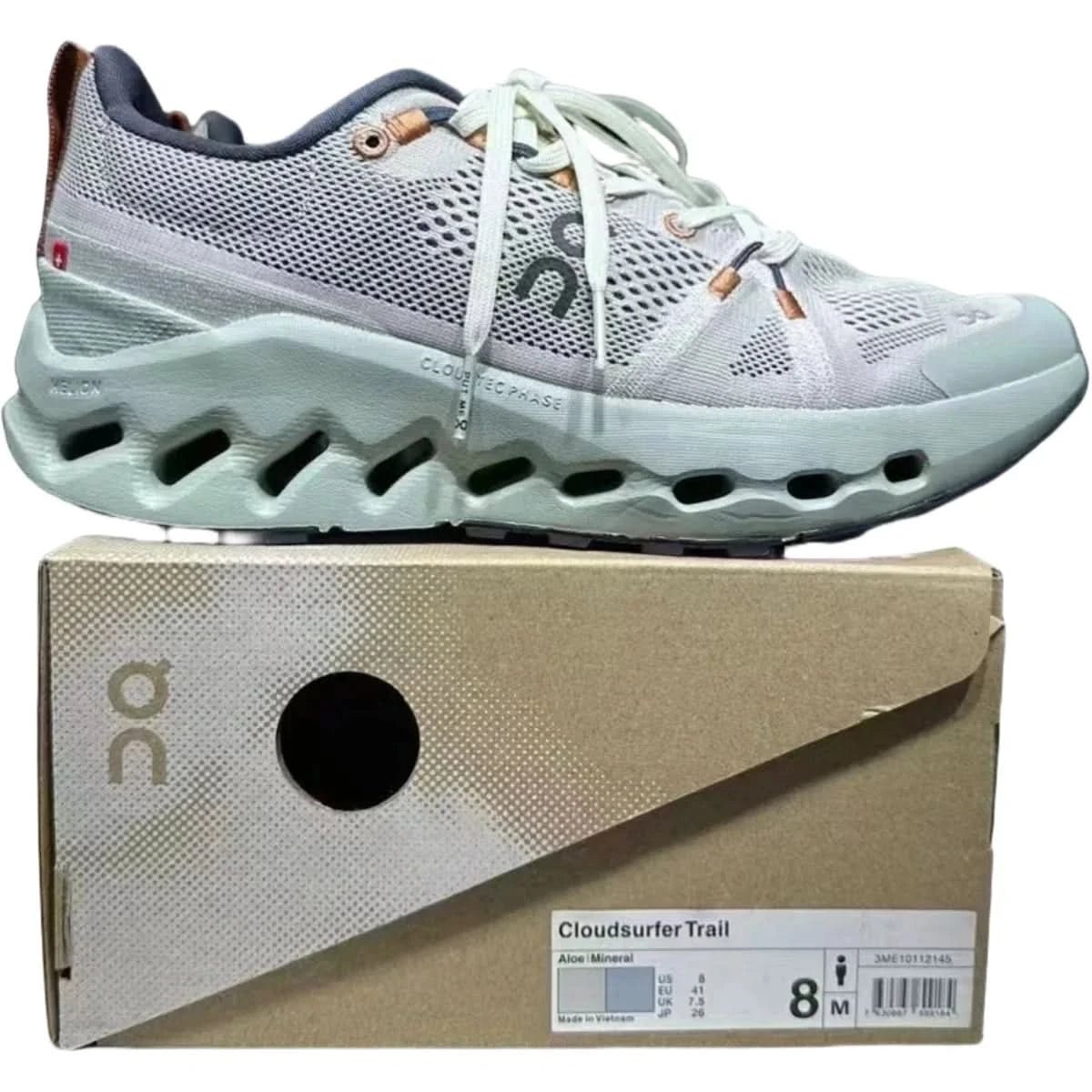 On Cloudsurfer Trail Waterproof Women's Gray/Green - Onsrunners